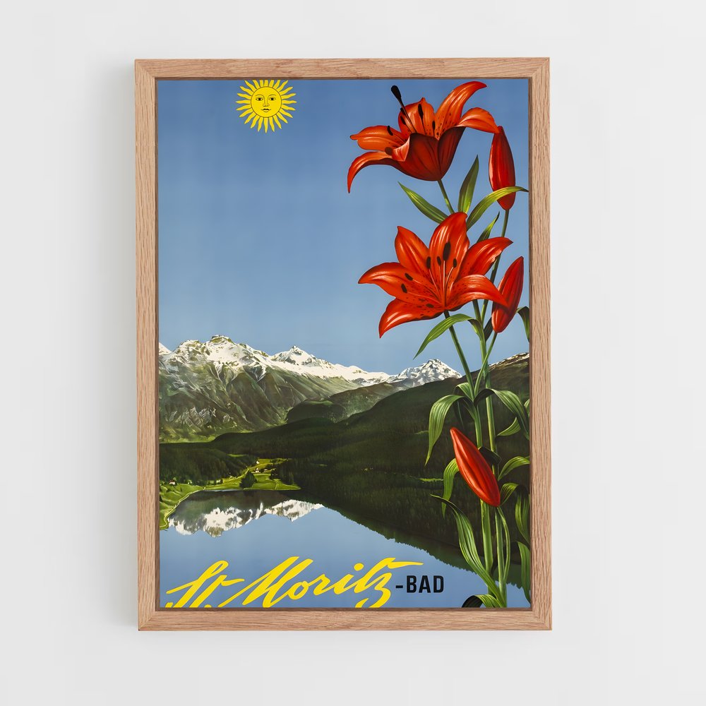 Poster Fleurs des Alpes – affiche Jeux Olympiques (vue 4)